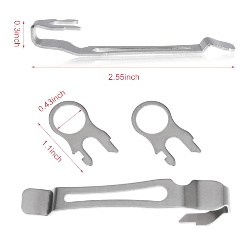 Stainless Steel Quick Release Pocket Clip & Lanyard Ring Set - 1