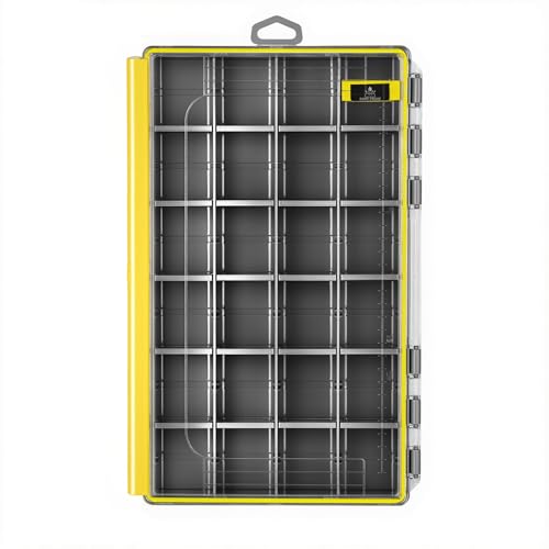 TOEWSON 3700 Water-Resistant Tackle Box with Removable Dividers, One-Hand Latch