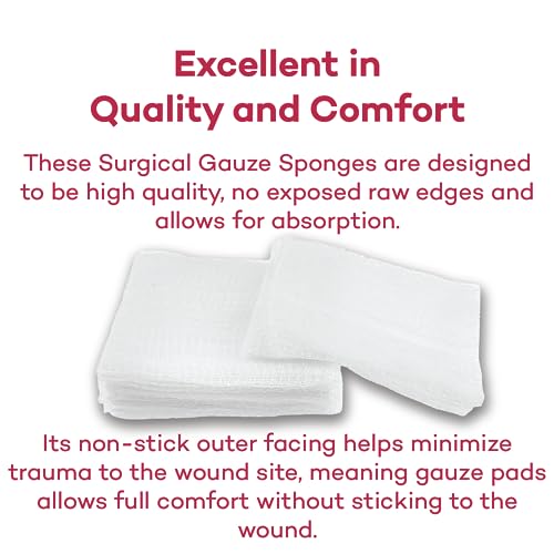 Non-Sterile Surgical Gauze Sponges - 2 in x 2 in, 8-Ply, 200 Count
