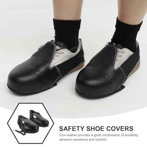 Guard Steel Toe Covers: Heavy Duty Leather Overshoes for Work Boots with Adjustable Strap (Size 5-12 US)