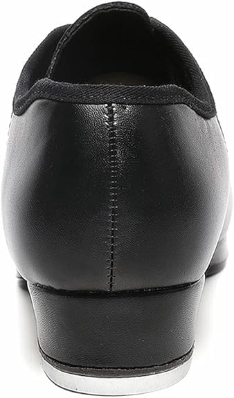 Bokimd Men's Black Leather Oxford Tap Shoes Size 11 Lace Up Dance Sneakers