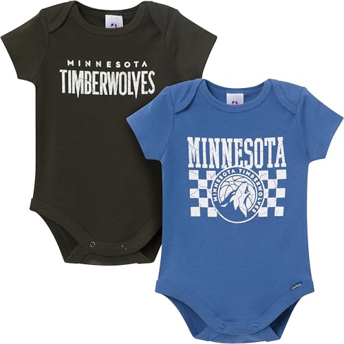 Gerber Baby Girls & Boys 2-Pack Short Sleeve Bodysuits - Minnesota Timberwolves 6-12 Months