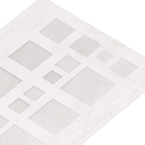 BGA Reballing Stencils, Universal BGA Stencils with Fast Tin Implantation, Stainless Steel Reballing Stencils Templates 0.3 0.35 0.4 0.5 for Cellphones