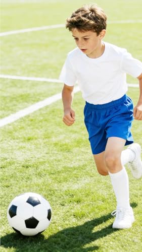 Boys Girls Athletic Shorts - Solid Summer Soccer Shorts, 3-9 Years
