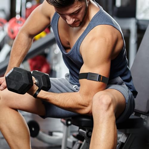 22mm Nylon Sport Ankle/Arm Band - Black Replacement for Garmin & Galaxy