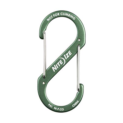 Dual Gate Aluminum S-Biner Carabiner - Size 4 - Olive