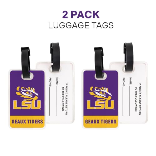LSU Tigers Acrylic Luggage Tag - 2 Pack Travel ID Tags