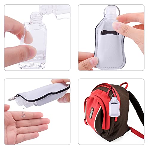 Duufin Pure White Sublimation Hand Sanitizer Holder Set 60 pcs with Keychain