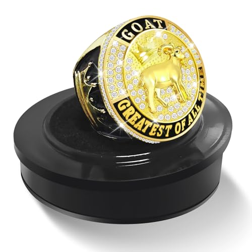 Goat Championship Ring with Necklace & Display Stand - Award Trophy for Champions