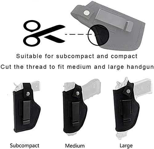 Universal IWB/OWB Concealed Carry Gun Holster - Ambidextrous - Black