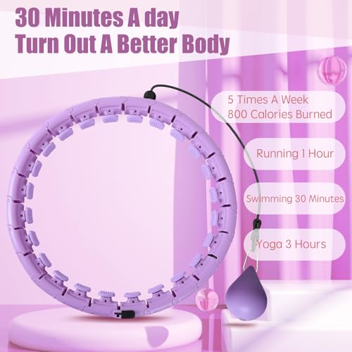 Weighted Workout Hoop for Adults - Smart Exercise Ring - 34 Links Purple