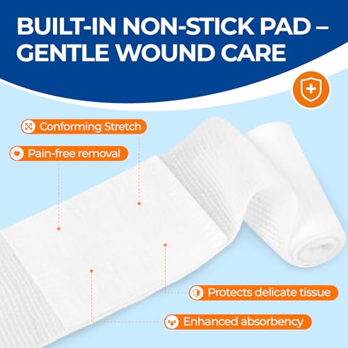 Gauze Rolls with Non-Stick Pad - 2.5" x 3.3yds