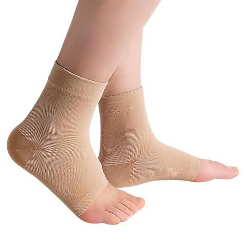 Medical-Grade Compression Ankle Socks for Plantar Fasciitis Relief - Medium Beige