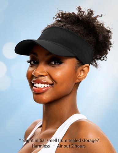 ROYBENS Cooling Visor Hat for Men & Women, Elastic Headband Sun Visor – Black
