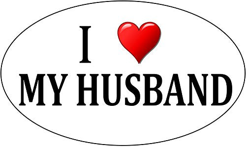 I Love My Husband Heart Car Decal - 5x3 Bumper Sticker