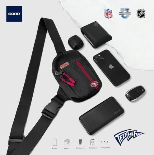 San Francisco 49ers Crossbody Phone Bag - NFL Mini Sling Bag