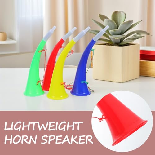 Portable Stadium Horn Noise Makers - 4 Pack with Lanyards