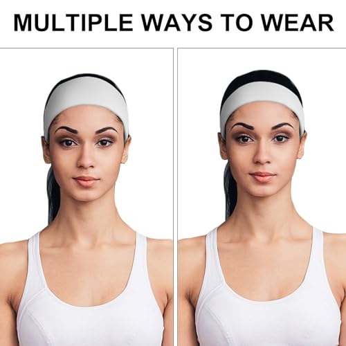 Custom Sports Headband - Personalized Sweat-Wicking Hair Band - Solid White
