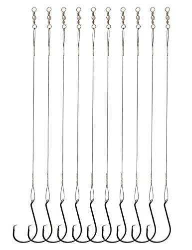 1/0 Circle Hooks Rigs - 25pcs Heavy Duty Saltwater Fishing Tackle