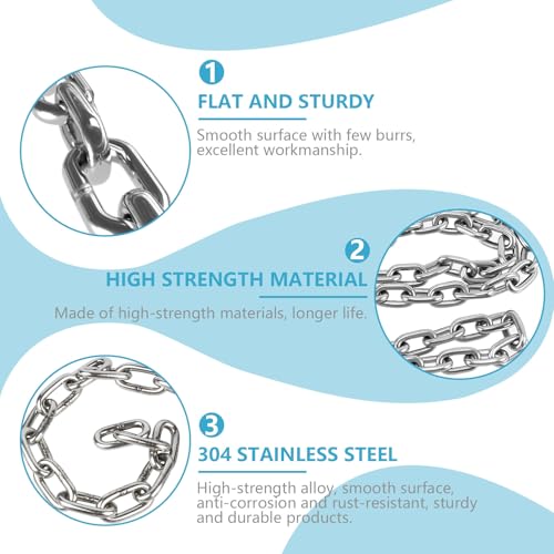 Heavy Duty Stainless Steel Chain with 2 Carabiners - 20" Length