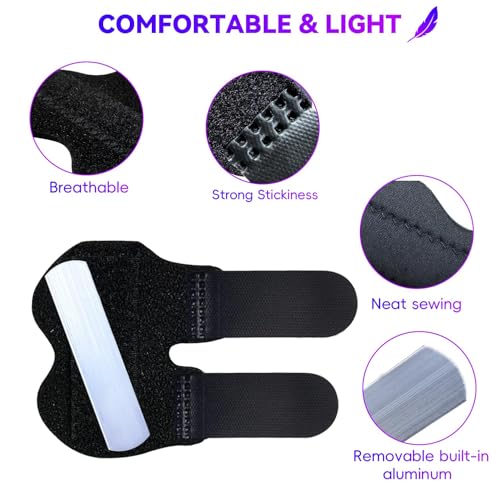 Adjustable Finger Splint Kit - 4 PCS Pain Relief for Arthritis - Black