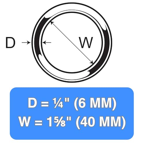 316 Marine Grade Stainless Steel Round Ring - 1/4" x 1 5/8" (6mm x 40mm)