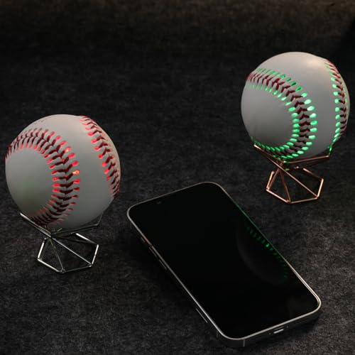 Sturdy Metal Baseball Display Stand - Elegant Gold Holder for Sports Balls