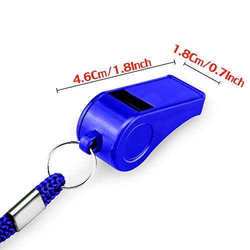 Loud Plastic Whistles with Lanyards - 2 Pack for Coaching and Refereeing