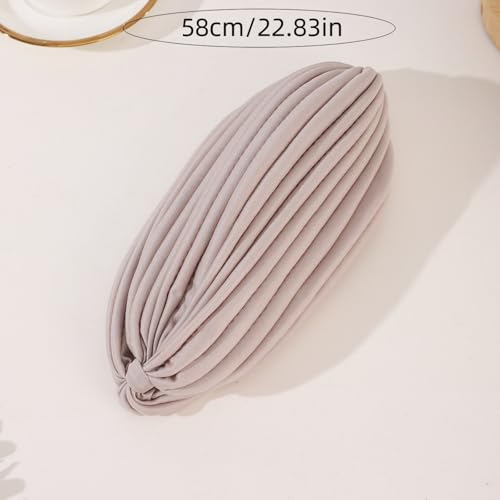 Vintage Polyester Pleated Turban Hat - White, One Size