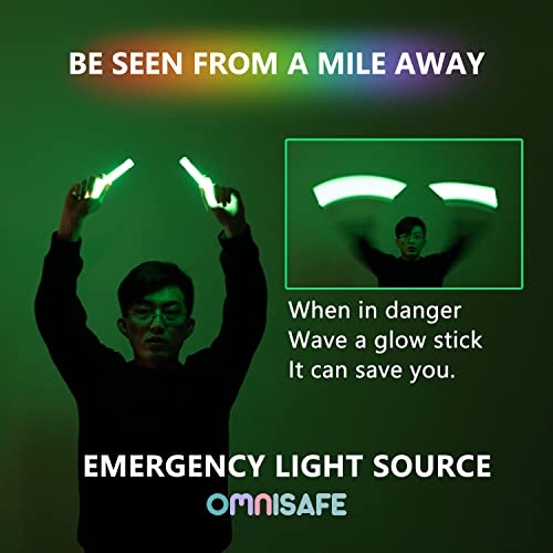48 Pcs Large 6 Inch Glow Sticks with Black String - Bright, Waterproof Emergency & Party Lighting