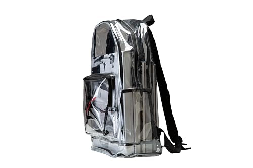 Clear Backpack for School - 23L, Adjustable Straps, Black
