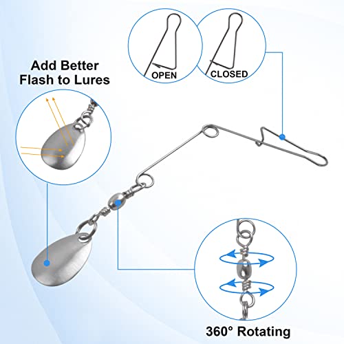 Silver Fishing Spinnerbait Blades - 6pcs DIY Lure Making Supplies
