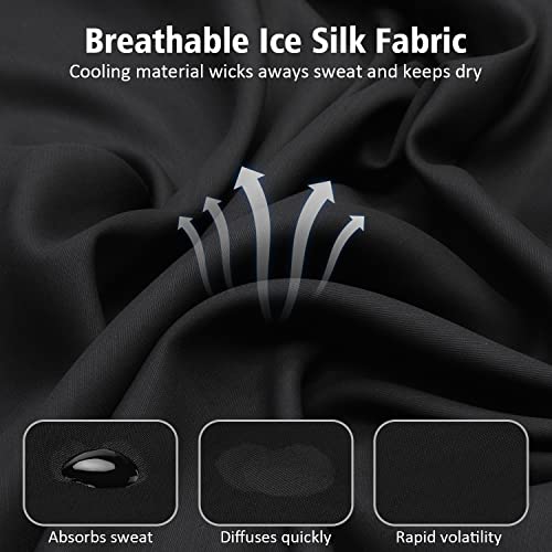 DAFIFO Ice Silk Summer Balaclava Face Mask for Men Women UV Sun Protection Black - One Size