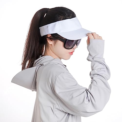Adjustable Sun Visor Hat for Sports - One Size, White