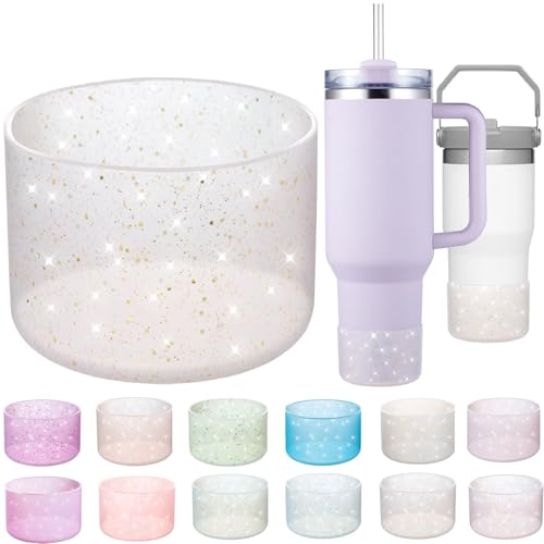 Silicone Glitter Boot for Stanley Cup - Clear Gold Pink