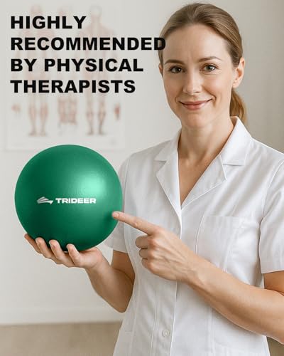 9 Inch Mini Pilates Ball for Physical Therapy - Green with Inflation Straw