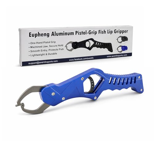 Aluminum Pistol-Grip Fish Lip Gripper Tool - Blue