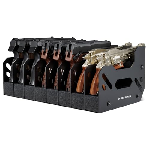 BlackSmith 8-Slot Foam Gun Rack for Safe, Pistol & Revolver Storage, Impact-Resistant