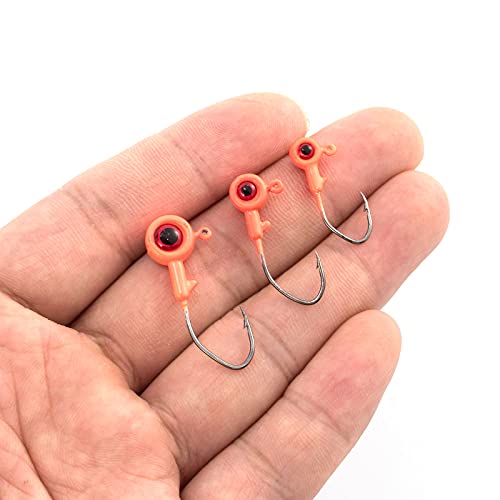 Crappie Jig Heads with 3D Eyes - White 1/32oz - 10 Pack