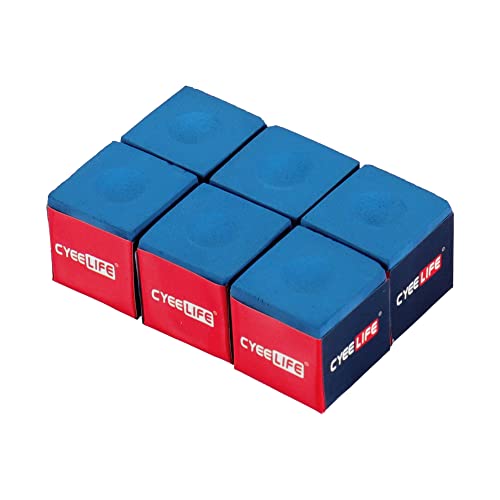 Billiard Chalk Set - 6pcs Blue Pool Table Accessories