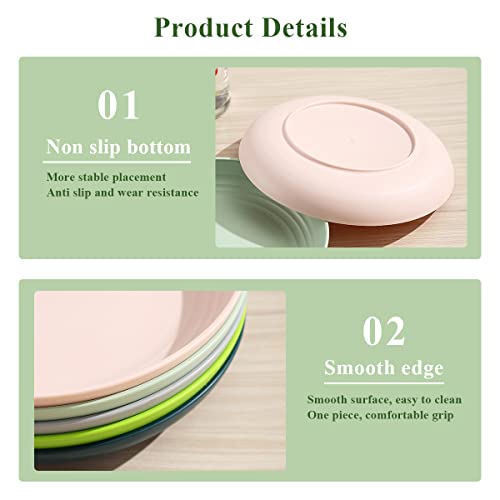Berglander 9 Inch Plastic Deep Dinner Plates Set of 8 - Reusable, Unbreakable, BPA-Free, Microwave & Dishwasher Safe