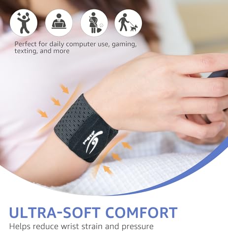 Wrist Compression Wraps 2-Pack - Adjustable Support Brace - Black