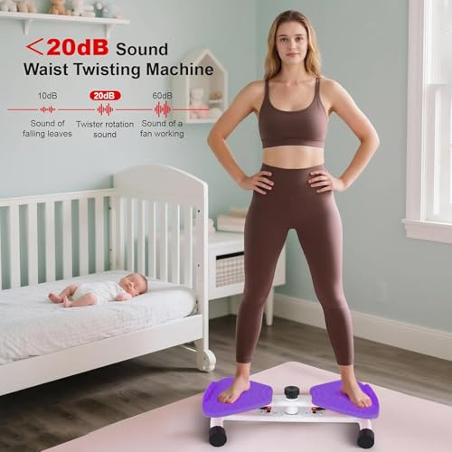 Adjustable Waist Twisting Board Exercise Machine - Purple