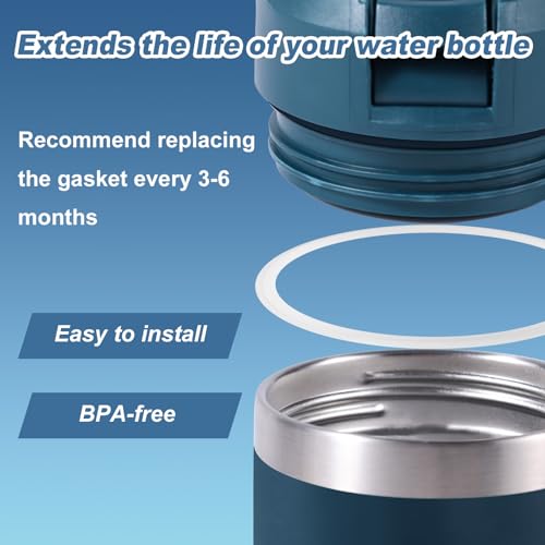 Water Bottle Cap Ring & Breather Plug Set - 6 Pieces