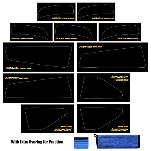 NDRUSH Smoked Vinyl Tint Film for Dodge Charger Taillight & Side Markers, Precut Overlay