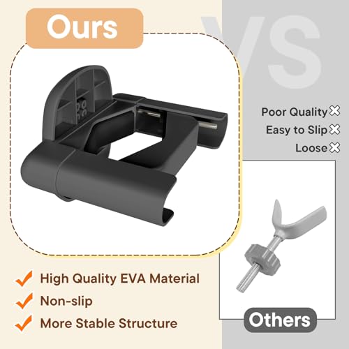 Baby Gate Banister Adapter, 2Pcs Applied to Mesh & Iron Gates, Fit Square/Round Railings, No-Drilling Mounting Stair Banister Protector, Black