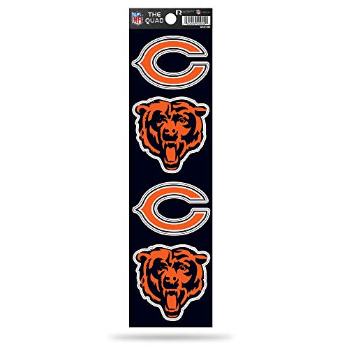 NFL Football Quad Decal Set - 4 Die-Cut Decals, 3x12 inches