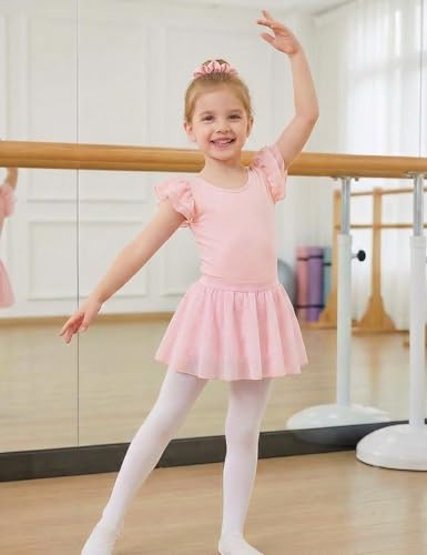 Toddler Dance Leotard with Detachable Skirt - Light Pink 4-5T