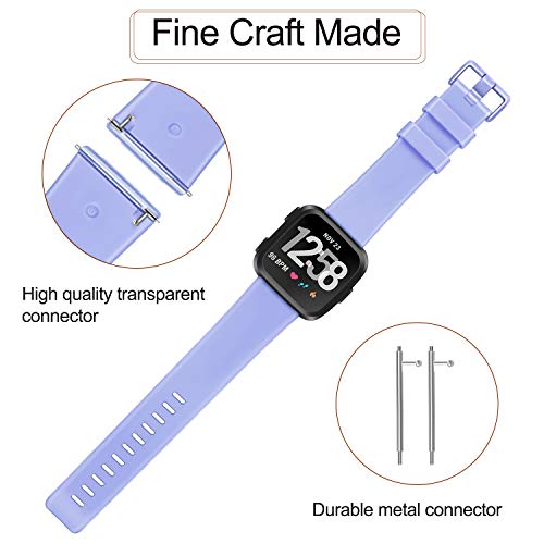 Soft Elastomer Replacement Sport Band for Versa 2/Lite/SE - Lavender, Large