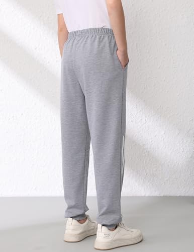 EDFTM Girls 3 Pack Sweatpants with Pockets, Elastic Waist Joggers, 5-6 Years Navy/Gray/Black